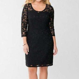Lane Bryant Black Lace Dress Size 14
